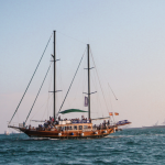 Wooden boat in barcelona