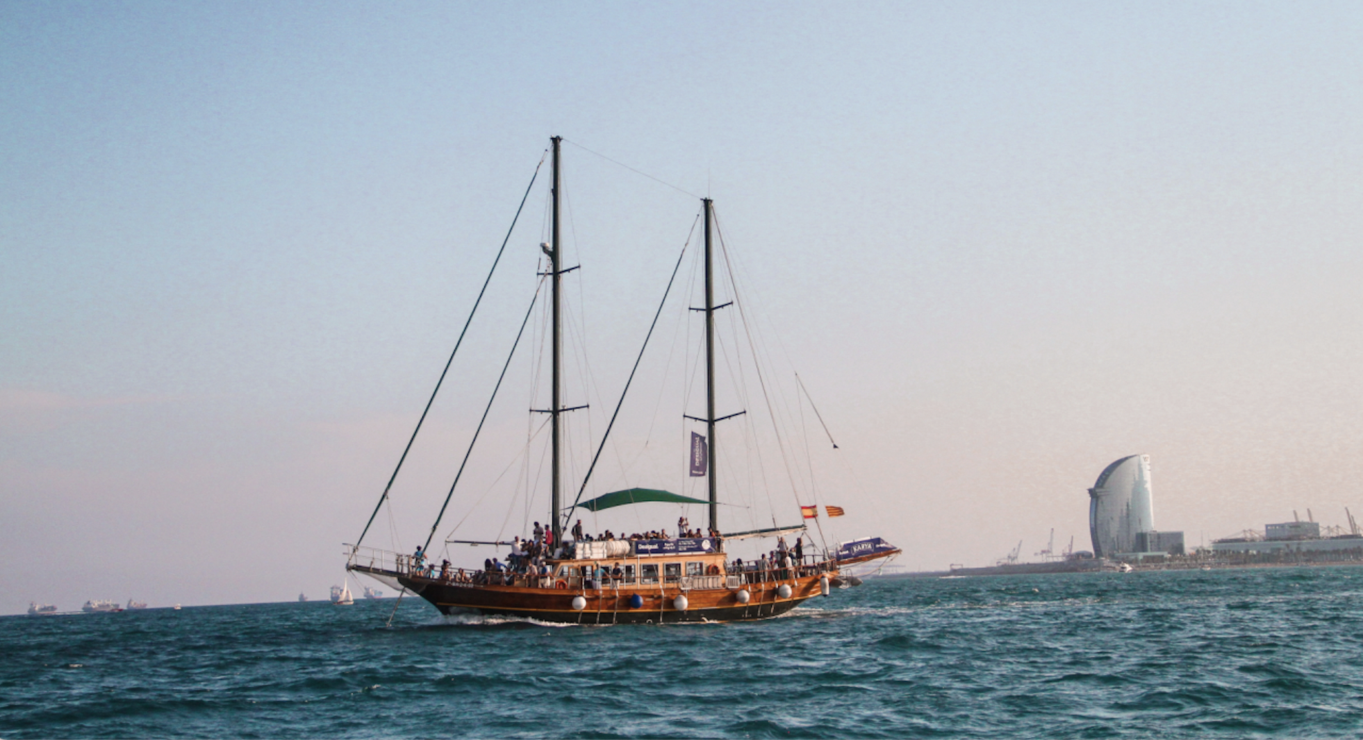 Wooden boat in barcelona